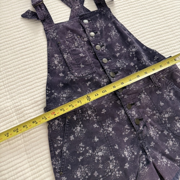 Free People Corduroy Shortall in Purple Floral (Size 6) - Picture 8 of 8